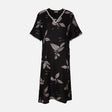 Women Alpine Pocket Midi Gown Short Sleeve Dress