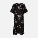 Women Alpine Pocket Midi Gown Short Sleeve Dress