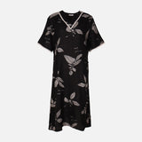 Women Alpine Pocket Midi Gown Short Sleeve Dress