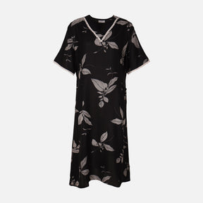 Women Alpine Pocket Midi Gown Short Sleeve Dress