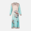 Ladies Rayon Printed Maxi Gown Long Sleeve