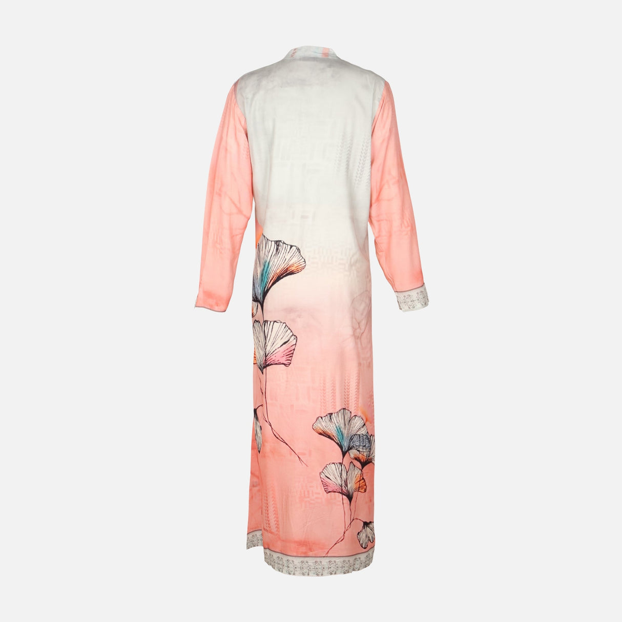 Ladies Rayon Printed Maxi Gown Long Sleeve