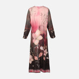 Ladies Rayon Printed Maxi Gown Long Sleeve