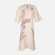 Women Flex Printed Midi Gown Short Sleeve Dress