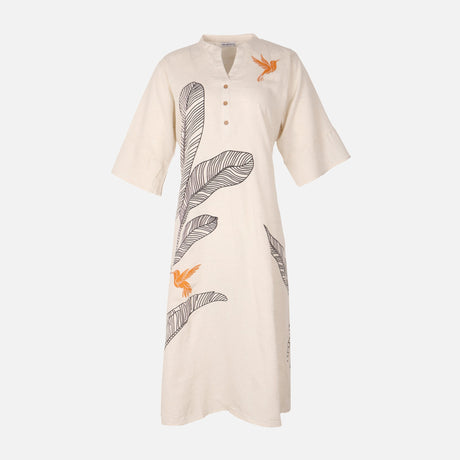 Women Flex Printed Midi Gown Short Sleeve Dress