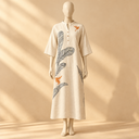 Women Flex Printed Midi Gown Short Sleeve Dress