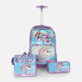 3 Pieces School Set – Trolley Backpack, Lunch Bag & Pencil Case