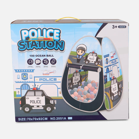 Police Theme Ball Pool Play Tent With 100 Balls For Kids