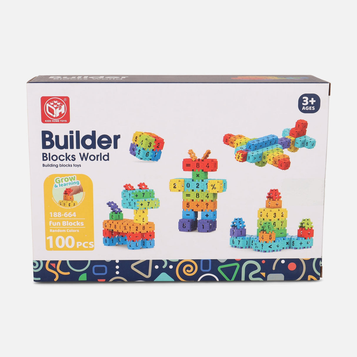 Digital Square Building Blocks Set 100 Pcs