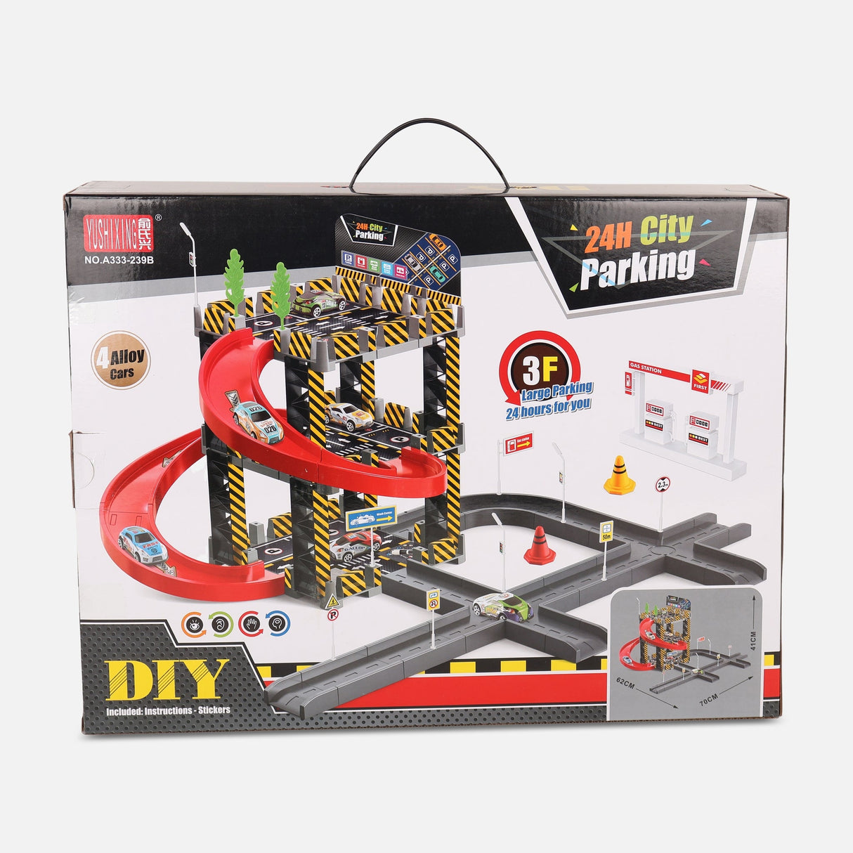 Kids Parking Lot Garage Playset 3 Floors