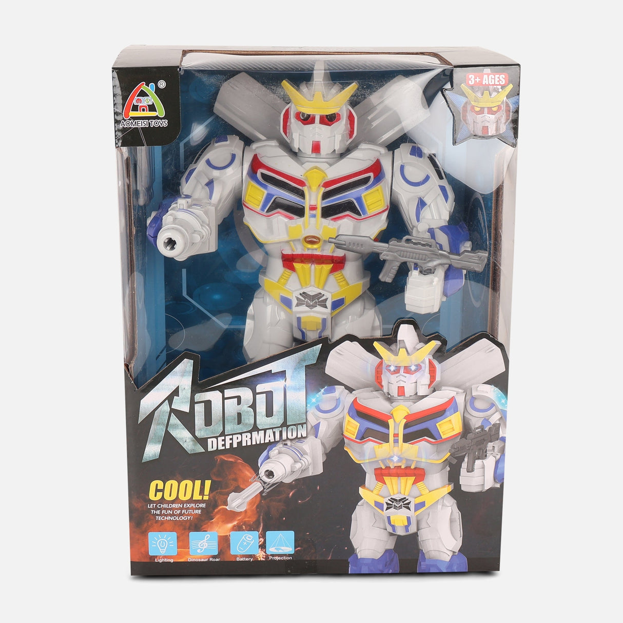 Battery Powered Kids Robot With Light & Sound