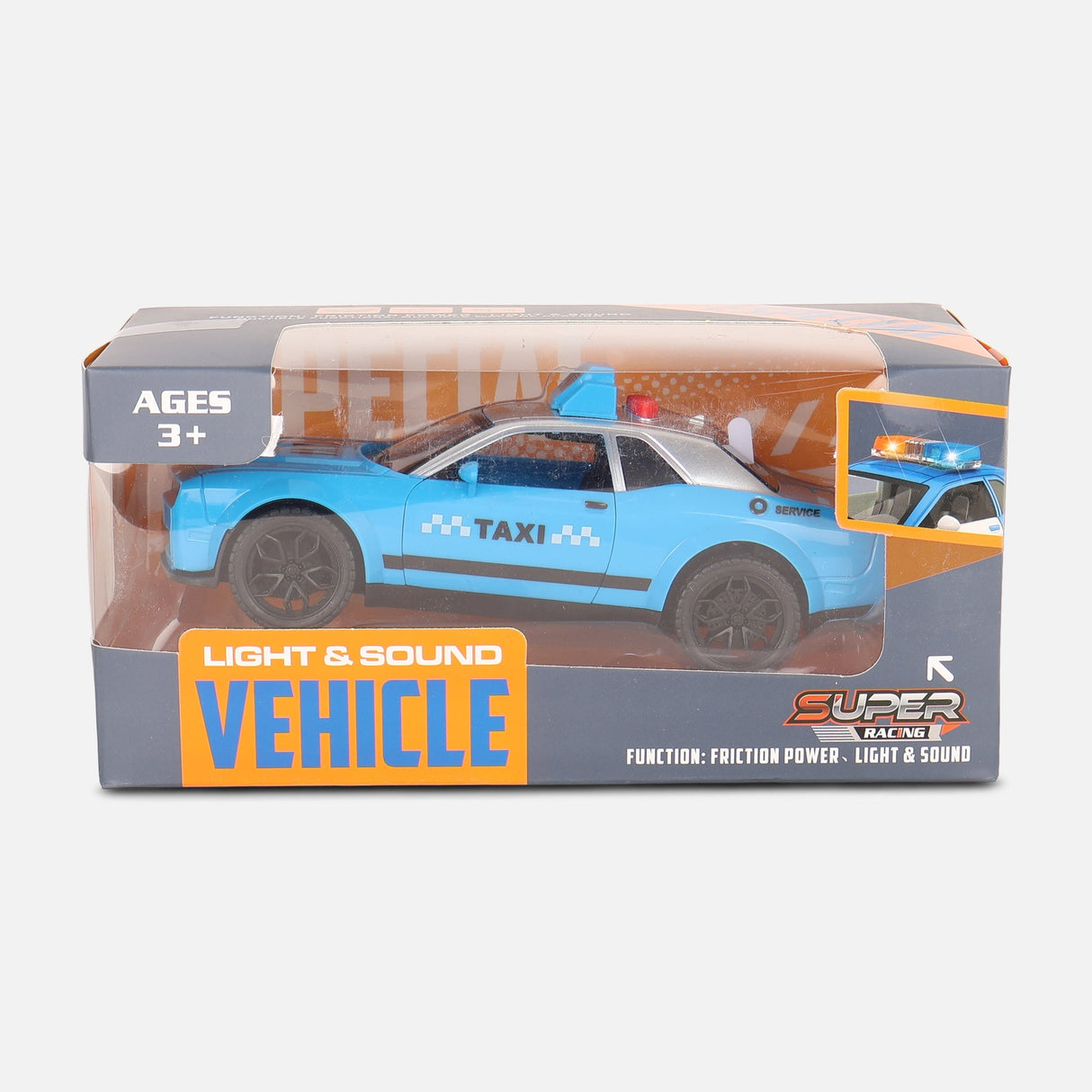 Friction Toy Car With Light And Music-Taxi