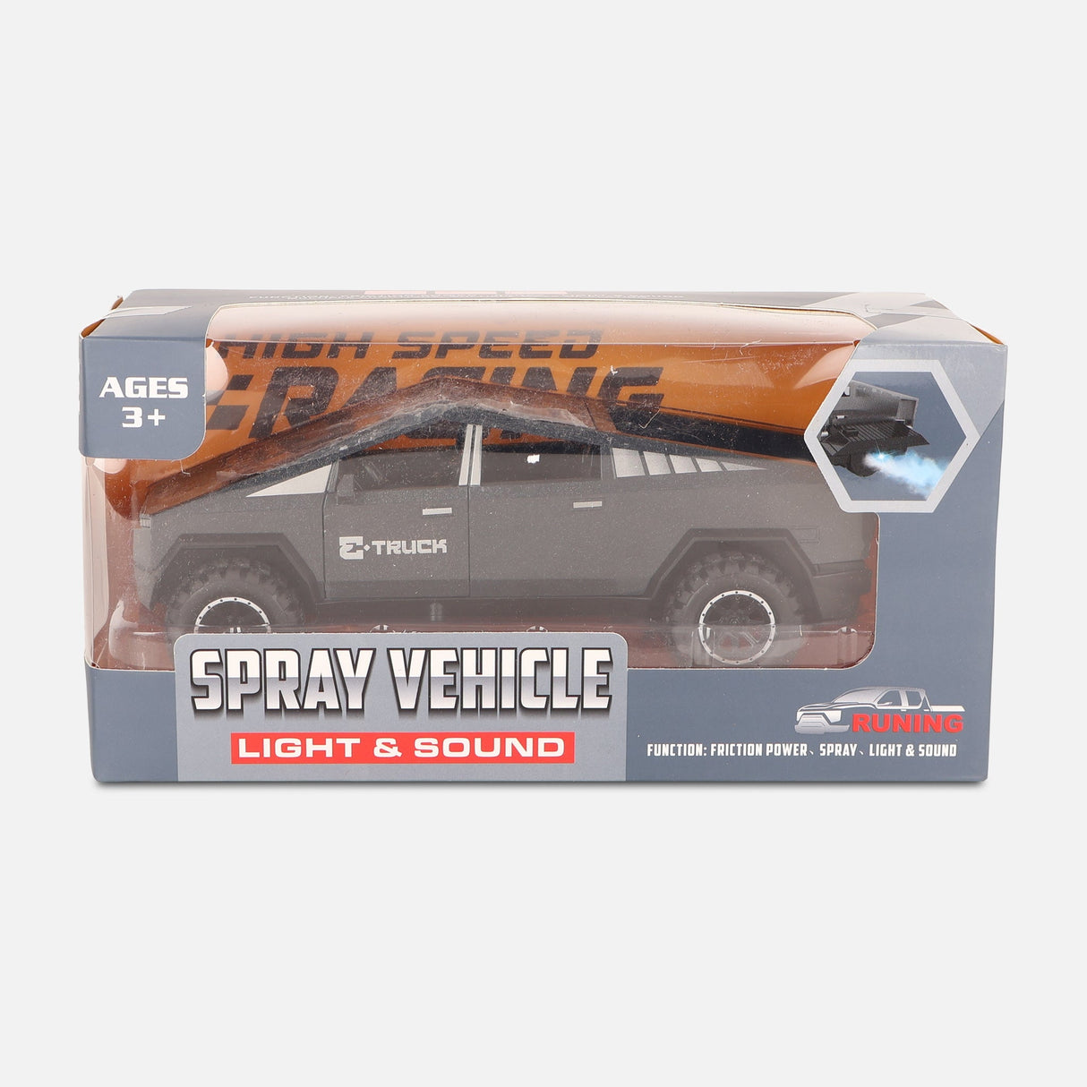 Friction Toy Car With Light & Music & Spary-Tesla Truck