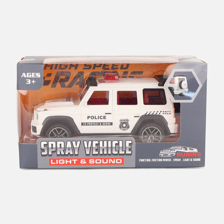 Friction Toy Car With Light & Music & Spary-Police Car