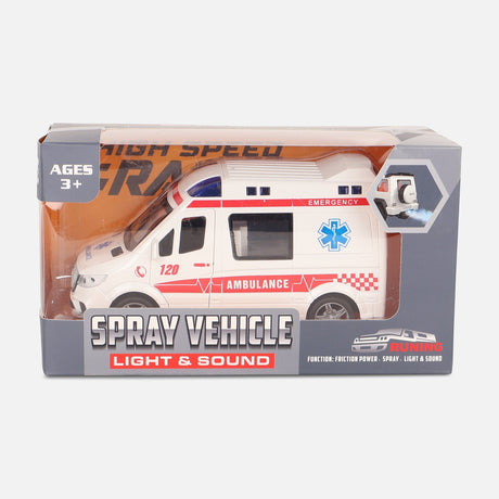 Friction Toy Car With Light & Music & Spary-Ambulance