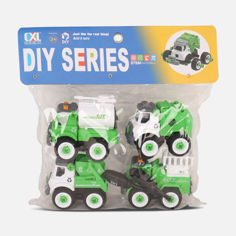 Diy Sanitation 4 Truck Toy For Kids