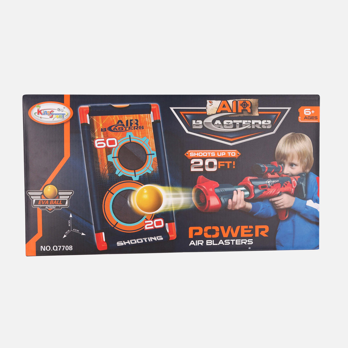 Power Air Blaster Toy Gun And 12 Soft Foam Balls