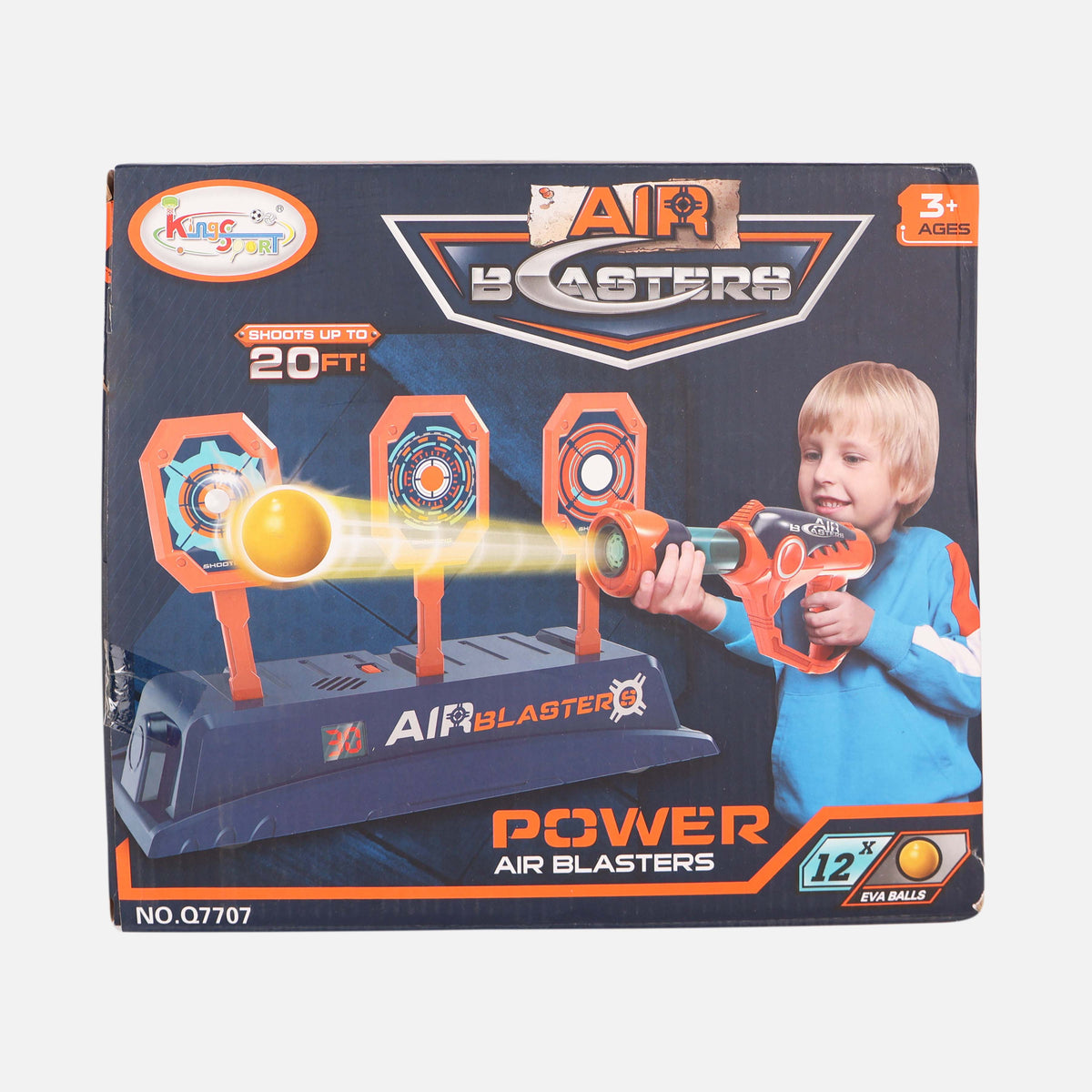 Power Air Blaster Toy Gun And 12 Eva Foam Balls