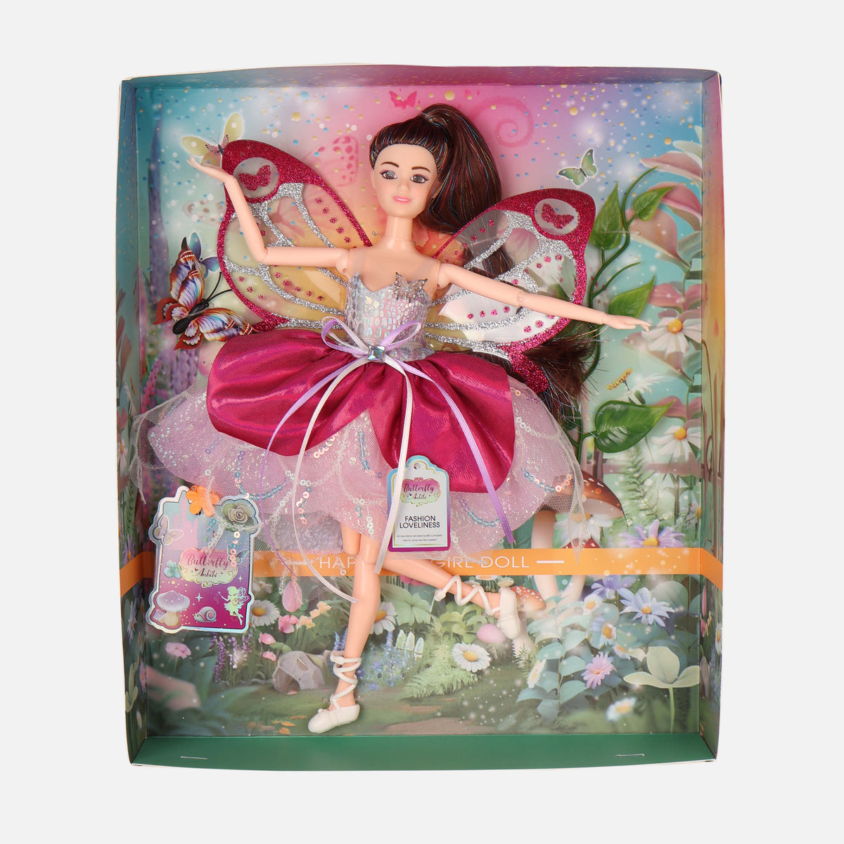 11.5-Inch Butterfly Fairy Jointed Doll Toy