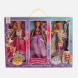 3-Piece Princess Doll Toy Set With Movable Joints
