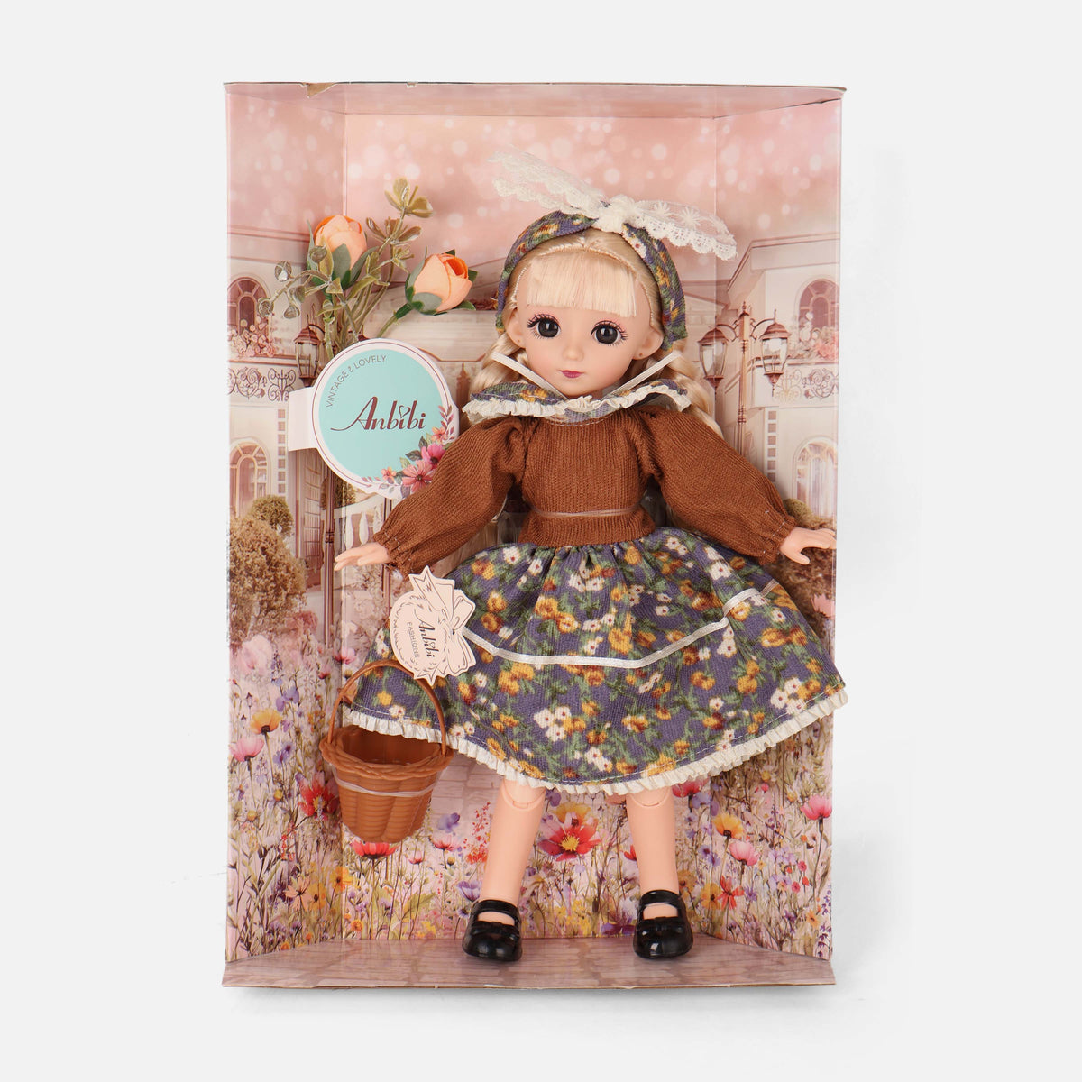 12-Inch Gentle Jointed Doll Toy With Floral Dress