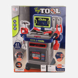 Toy Tool Cart Set For Kids With Accessories And Storage Box