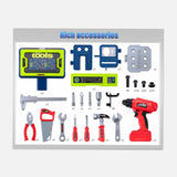 Toy Tool Cart Set For Kids With Accessories And Storage Box