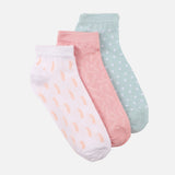 Ladies Casual Ankle Socks 3 Pairs