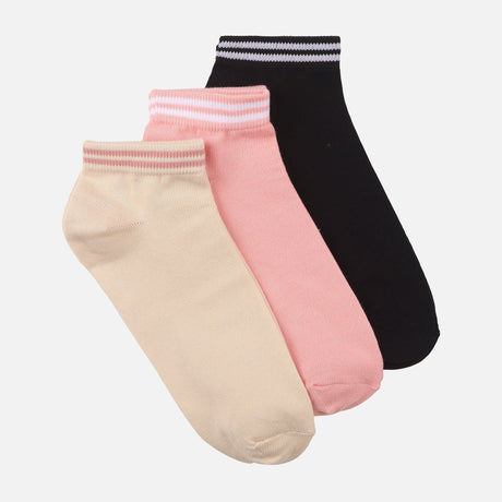 Ladies Casual Ankle Socks 3 Pairs