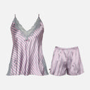 Ladies Aop Satin Pyjama Short Set