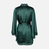 Ladies Satin Midi Night Gown And Robe Set