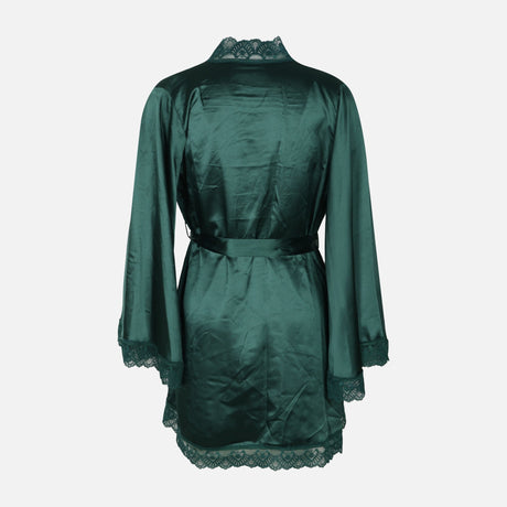 Ladies Satin Midi Night Gown And Robe Set