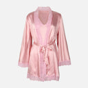 Ladies Satin Midi Night Gown And Robe Set