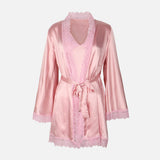 Ladies Satin Midi Night Gown And Robe Set