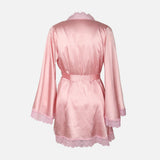Ladies Satin Midi Night Gown And Robe Set