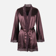 Ladies Satin Midi Night Gown And Robe Set