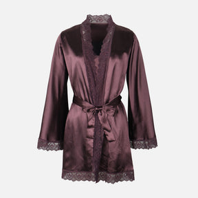 Ladies Satin Midi Night Gown And Robe Set