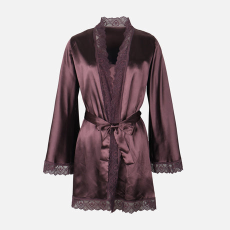 Ladies Satin Midi Night Gown And Robe Set