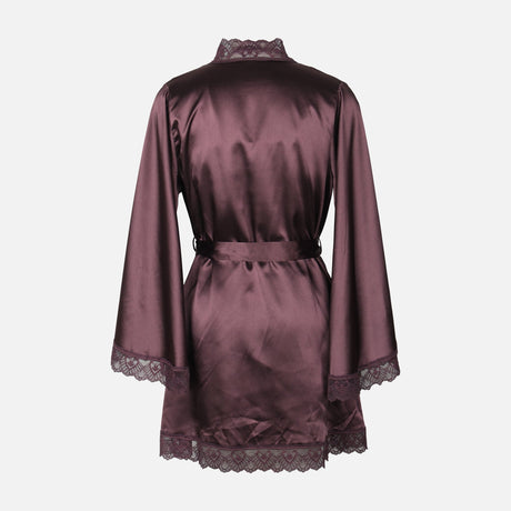 Ladies Satin Midi Night Gown And Robe Set