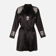 Ladies Satin Midi Night Gown And Robe Set