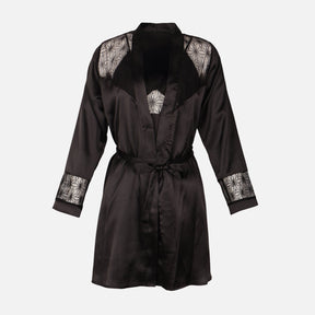Ladies Satin Midi Night Gown And Robe Set
