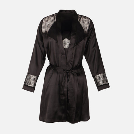 Ladies Satin Midi Night Gown And Robe Set