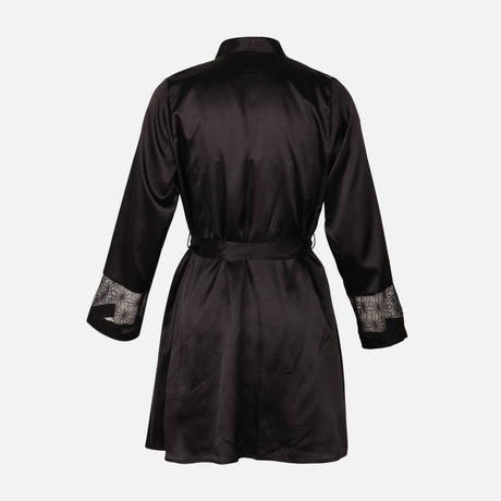 Ladies Satin Midi Night Gown And Robe Set