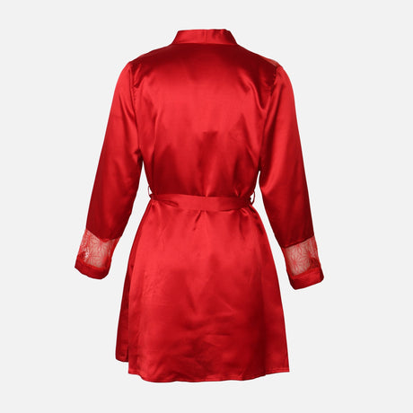 Ladies Satin Midi Night Gown And Robe Set