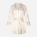 Ladies Satin Midi Night Gown And Robe Set