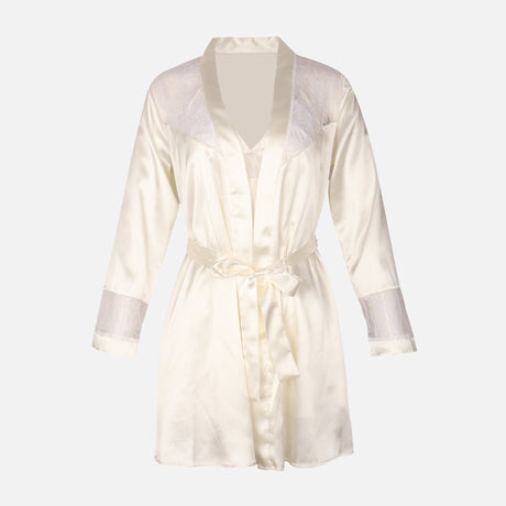 Ladies Satin Midi Night Gown And Robe Set