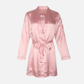 Ladies Satin Midi Night Gown And Robe Set