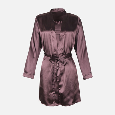 Ladies Satin Midi Night Gown And Robe Set