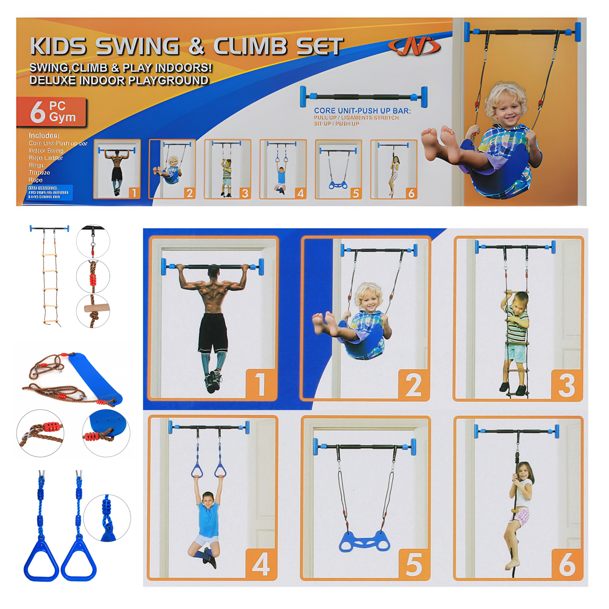 INDOOR SWING CLIMB SET