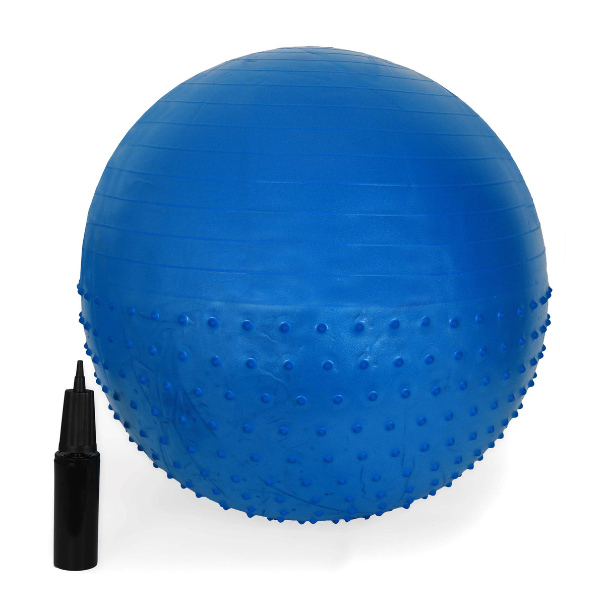 HALF MASSAGE GYM BALL WITH FOOT PUMP QJ-BALL007 65CM-BLUE